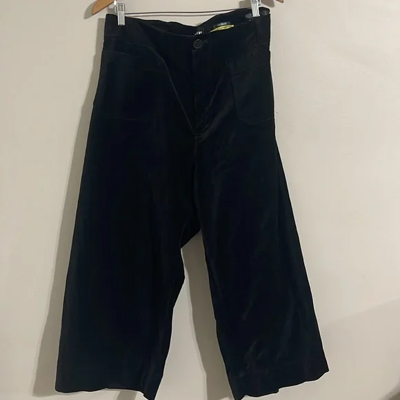 anthropologie Maeve the Colette black velvet Wide-Leg 24w - Picture 3 of 9